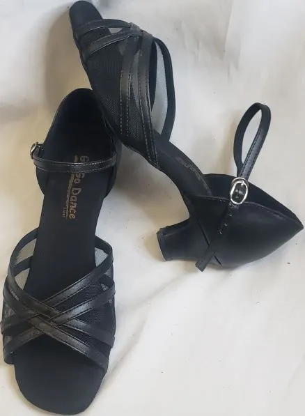 1.3" Harla -- Women's Thick Heel Latin Sandal -- Black