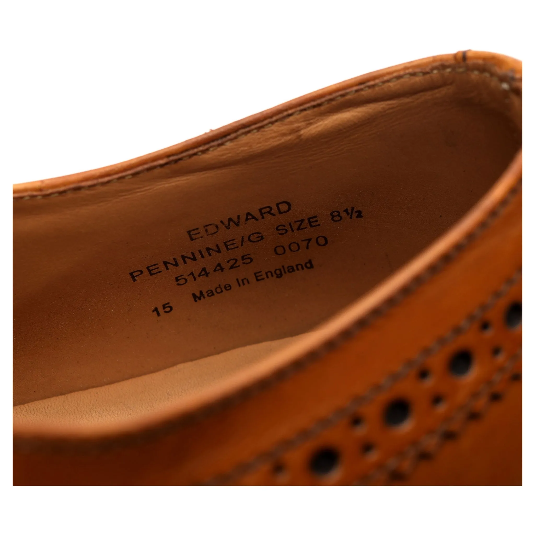 1880 'Edward' Tan Brown Leather Brogues UK 8.5 G