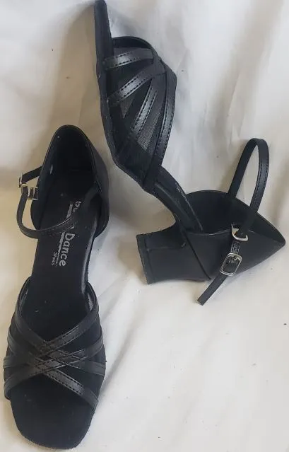 1.8" Petrona -- Women's Thick Heel Latin Sandal -- Black