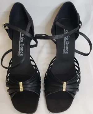 2.75" Pocahontas -- Women's Latin Sandal -- Black Satin