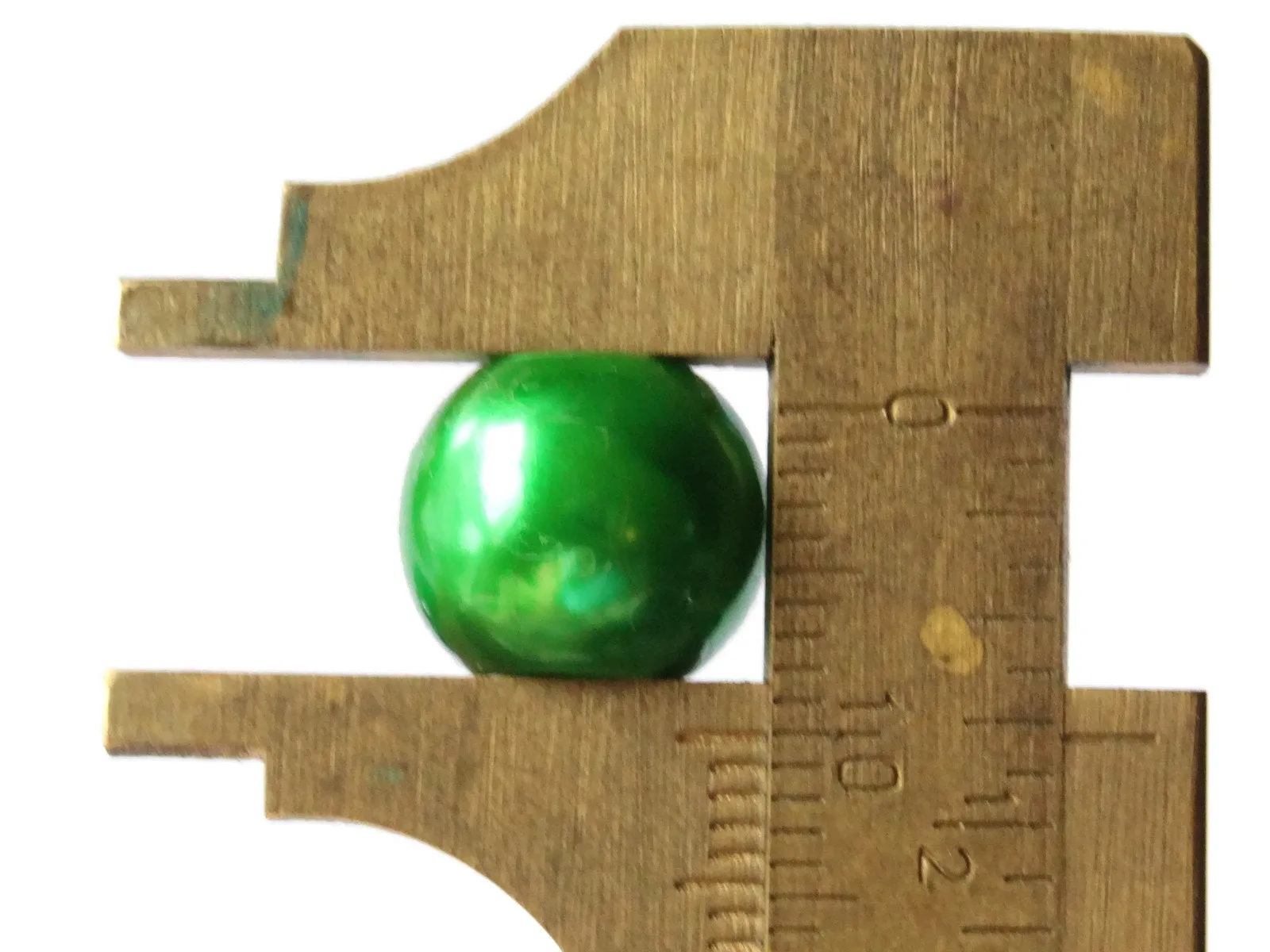 40 12mm Large Hole Green Pearl Beads Round Plastic Pearls