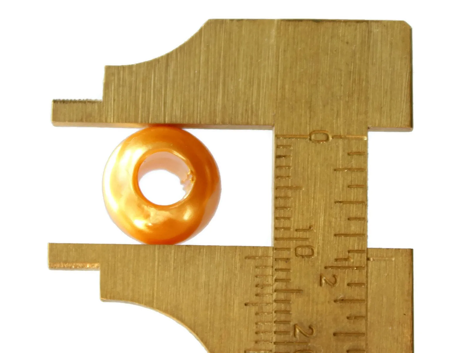 40 12mm Large Hole Orange Pearl Beads Round Plastic Pearl Beads bK3