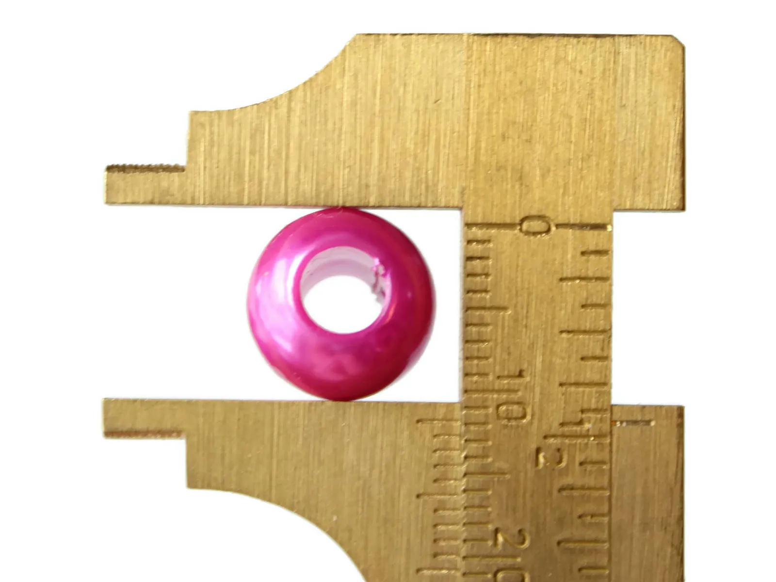 40 12mm Large Hole Pearls Hot Pink Pearl Beads Round Plastic Pearl Beads bE1