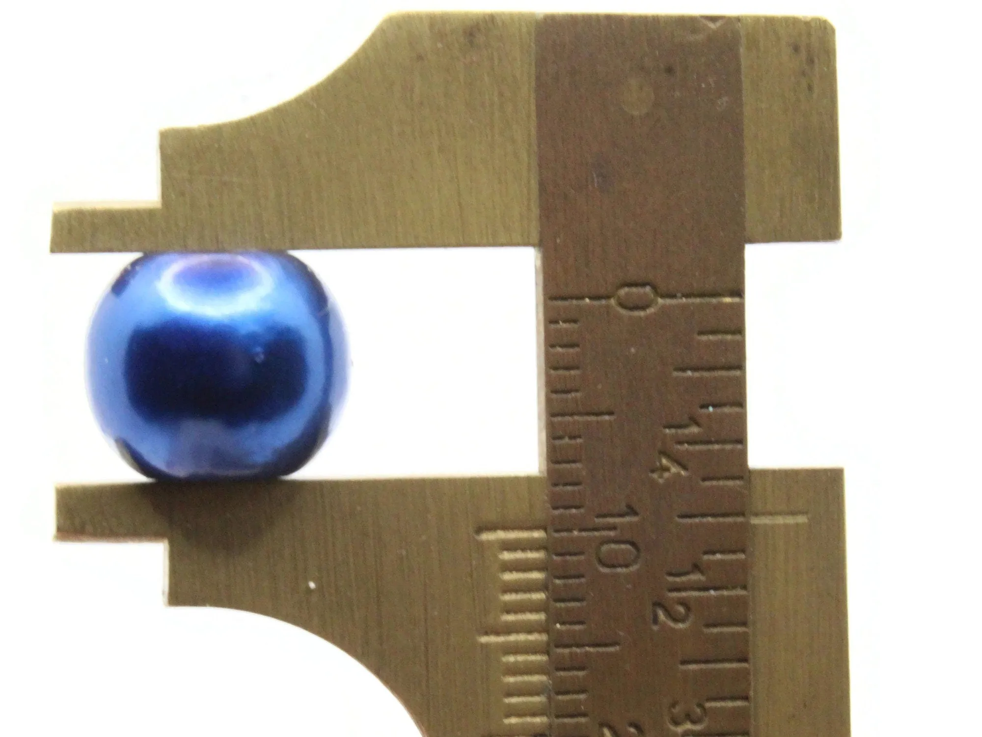 40 12mm Large Hole Royal Blue Round Plastic Pearl Beads