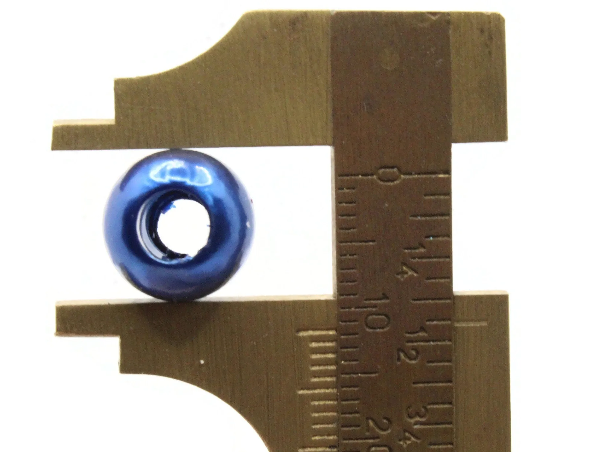40 12mm Large Hole Royal Blue Round Plastic Pearl Beads