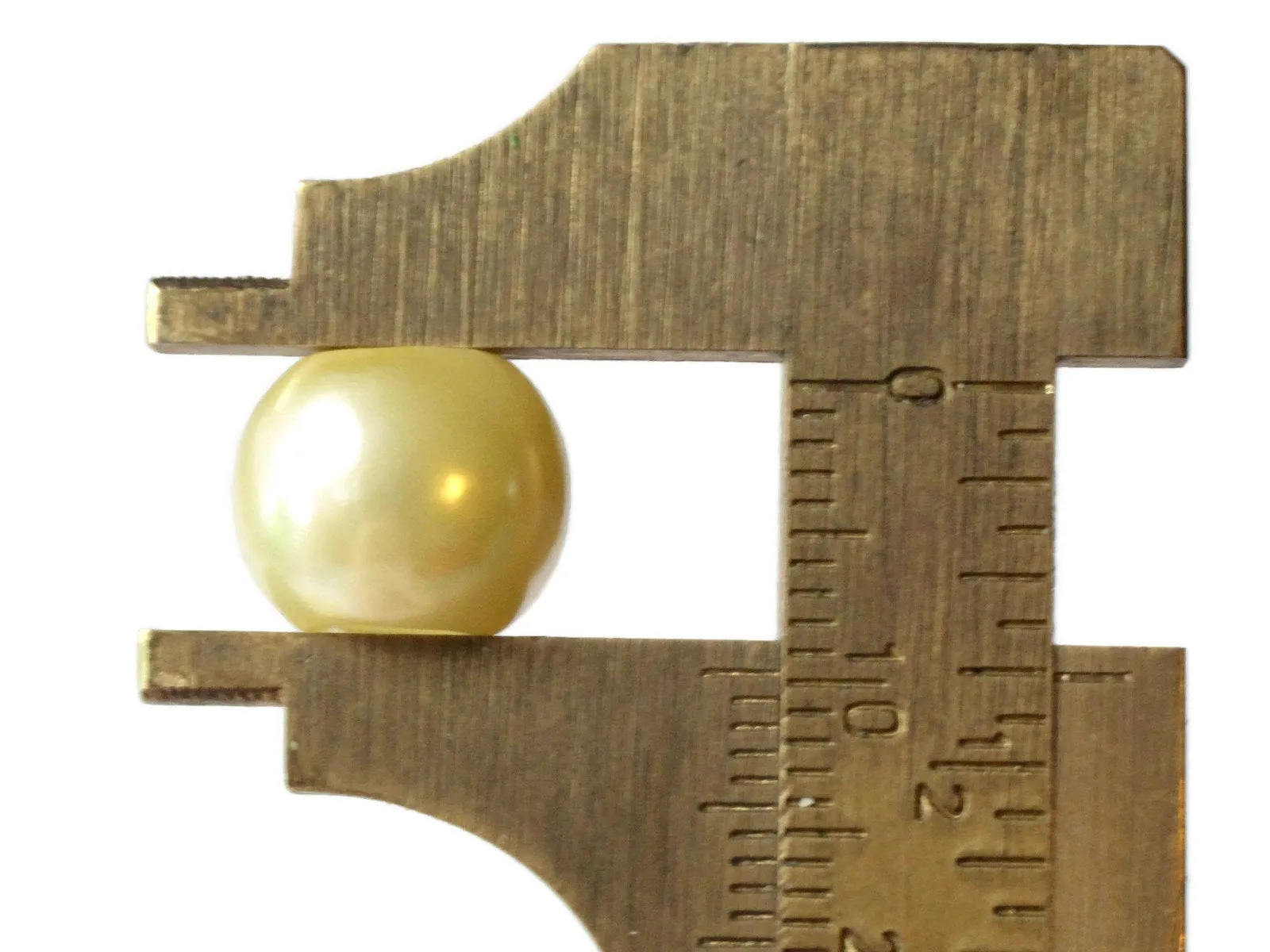 40 12mm Pale Yellow Large Hole Pearls Antique Ivory European Beads
