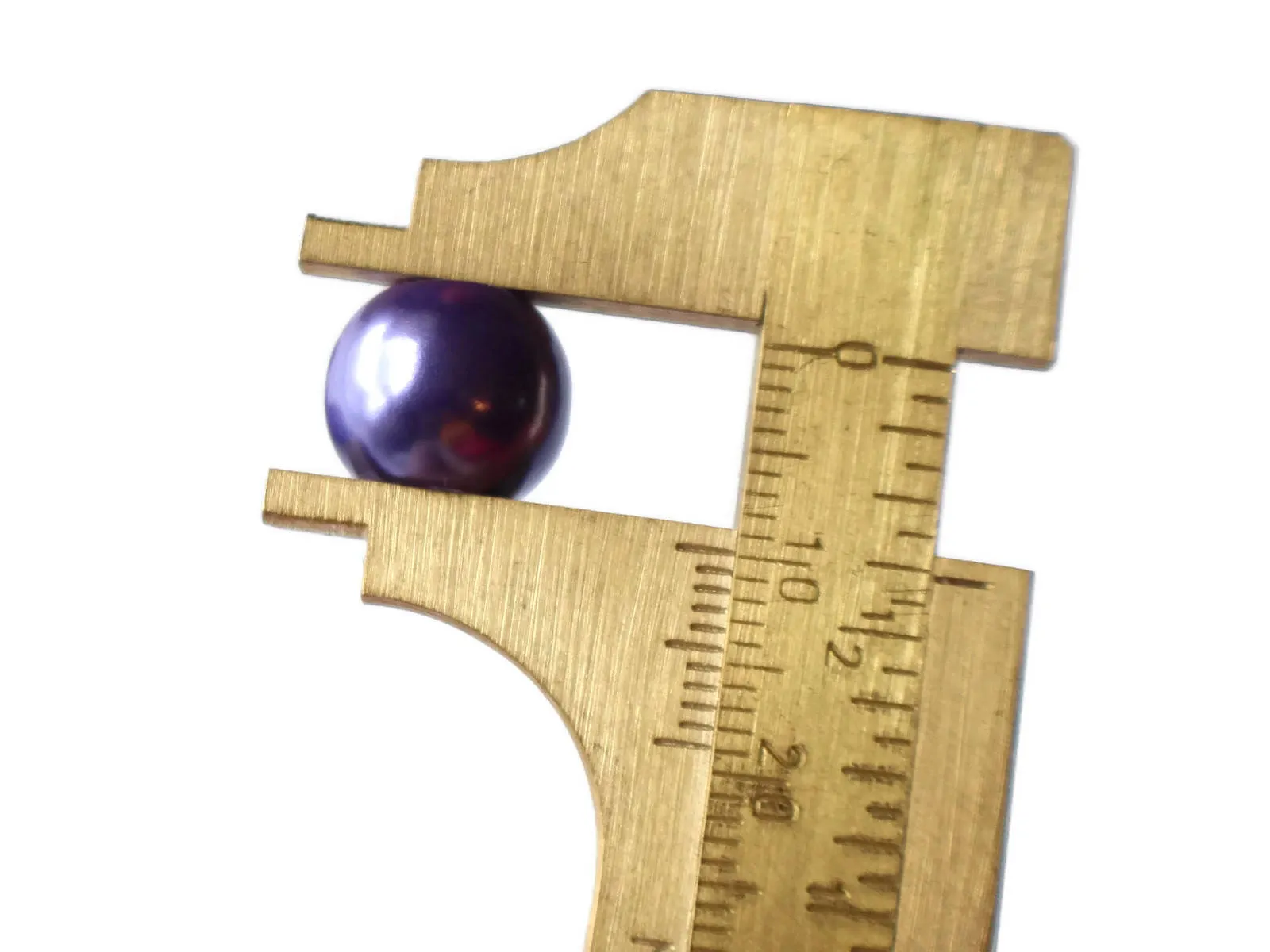 40 12mm Round Large Hole Pearls Purple Plastic Pearl Beads
