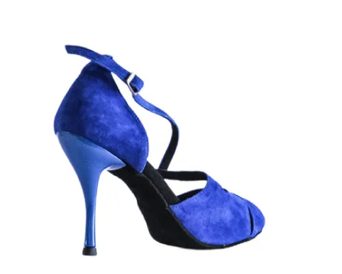 736 / 486 Tanzschuhe in blauem Wildleder