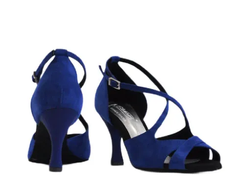 736 / 486 Tanzschuhe in blauem Wildleder