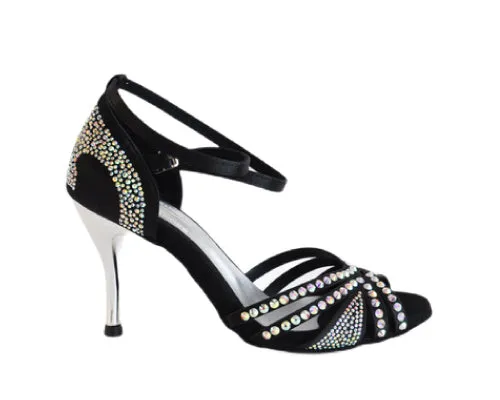 743 / L3 Tanzschuhe in Schwarz mit Strass