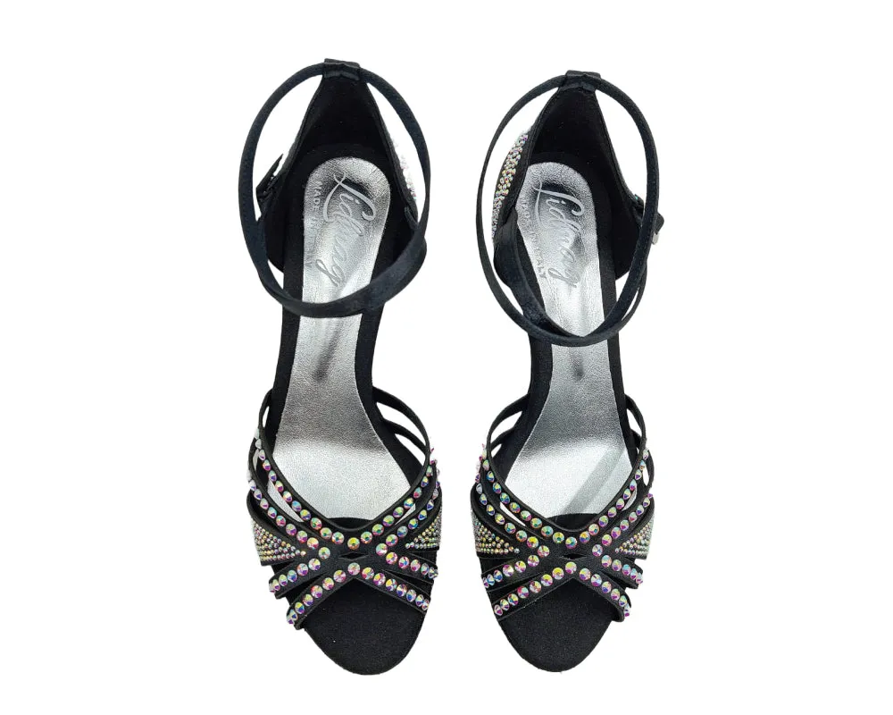 743 / L3 Tanzschuhe in Schwarz mit Strass