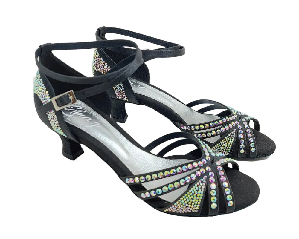 743 / L3 Tanzschuhe in Schwarz mit Strass