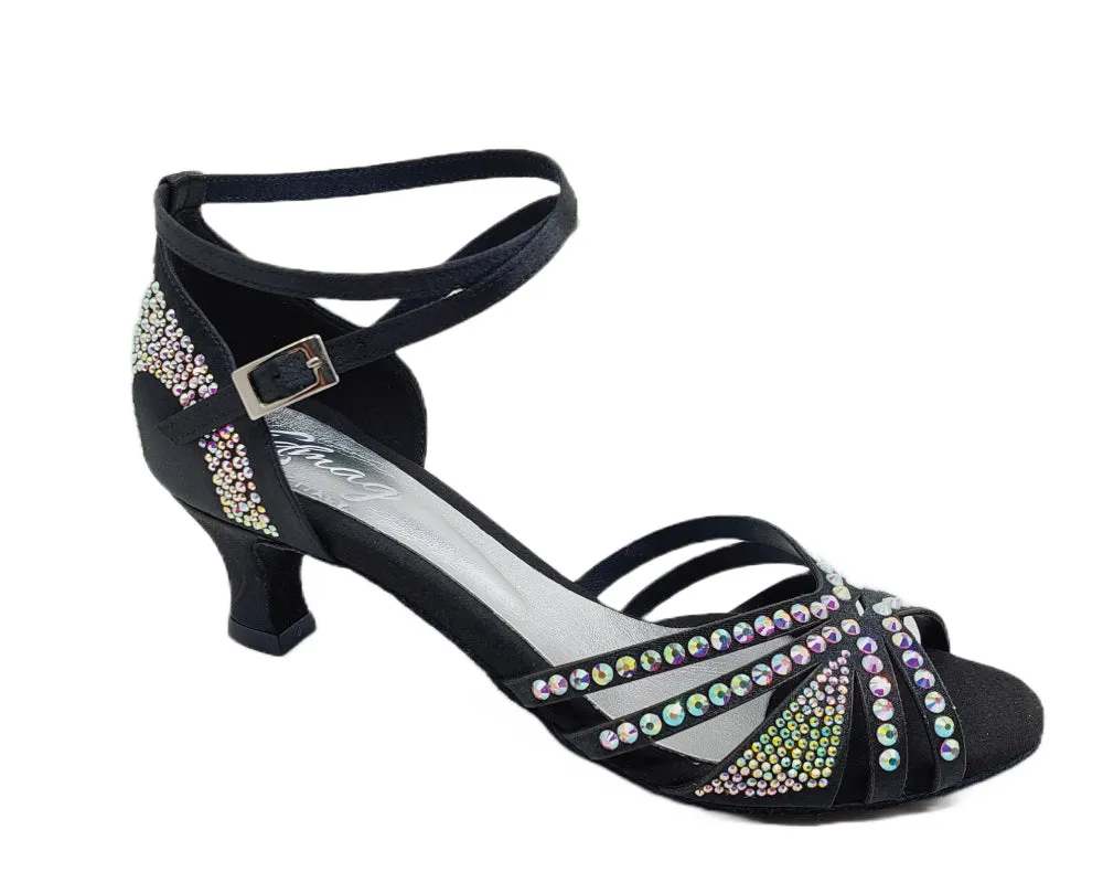 743 / L3 Tanzschuhe in Schwarz mit Strass