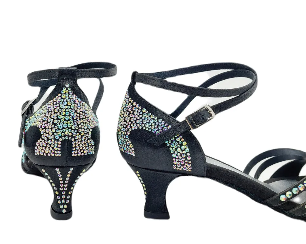 743 / L3 Tanzschuhe in Schwarz mit Strass