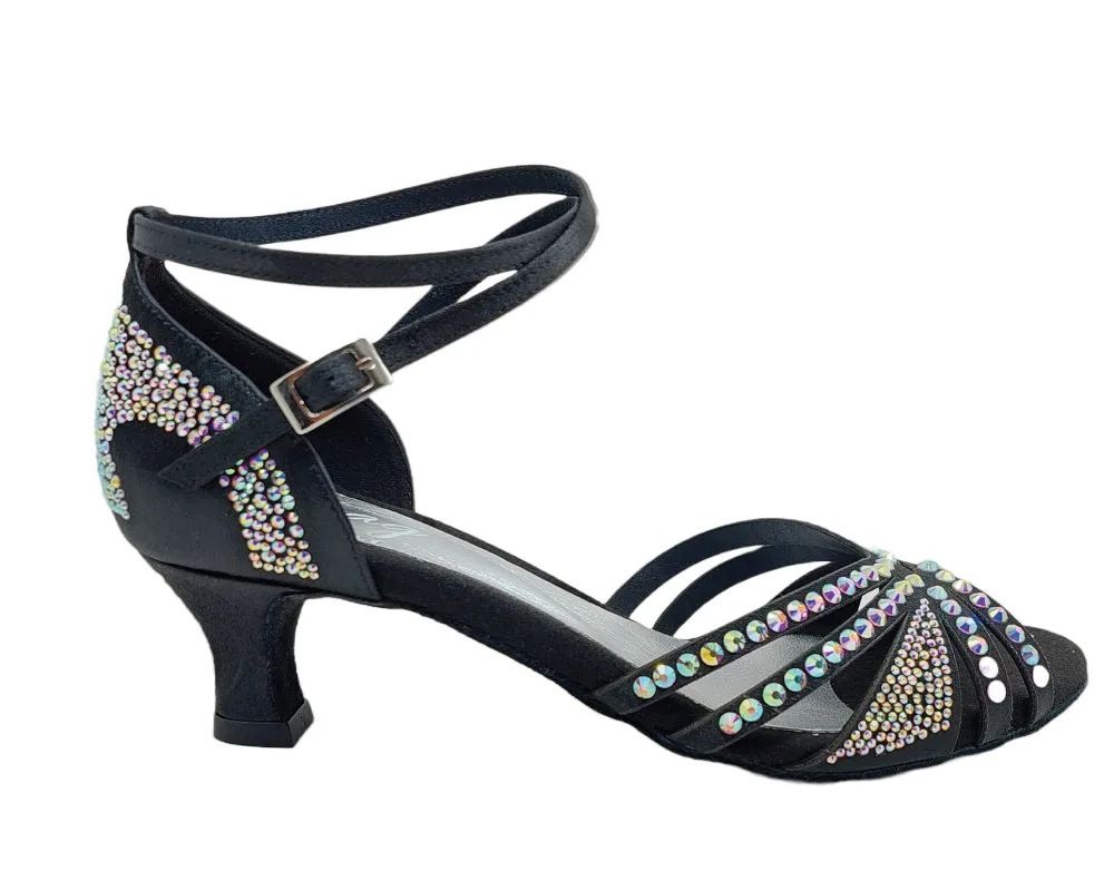 743 / L3 Tanzschuhe in Schwarz mit Strass