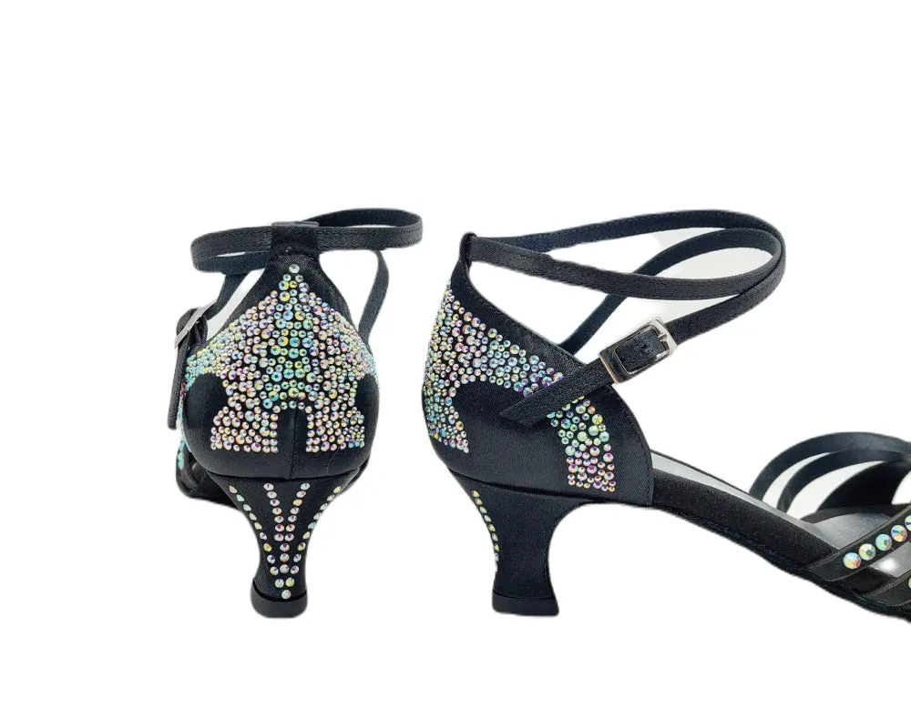743 / L3 Tanzschuhe in Schwarz mit Strass