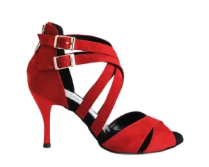 753 Tanzschuhe in Rot Wildleder