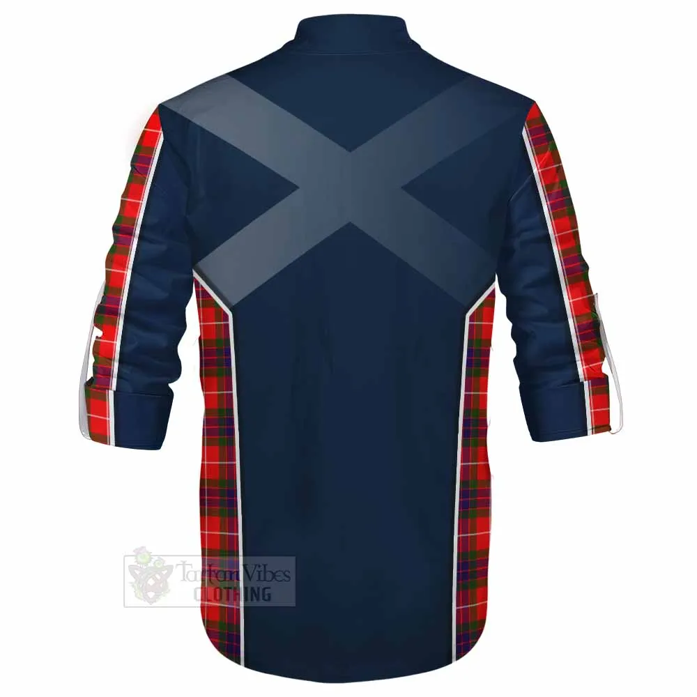 Abernethy Tartan Ghillie Kilt Shirt with Family Crest and Lion Rampant Vibes Sport Style
