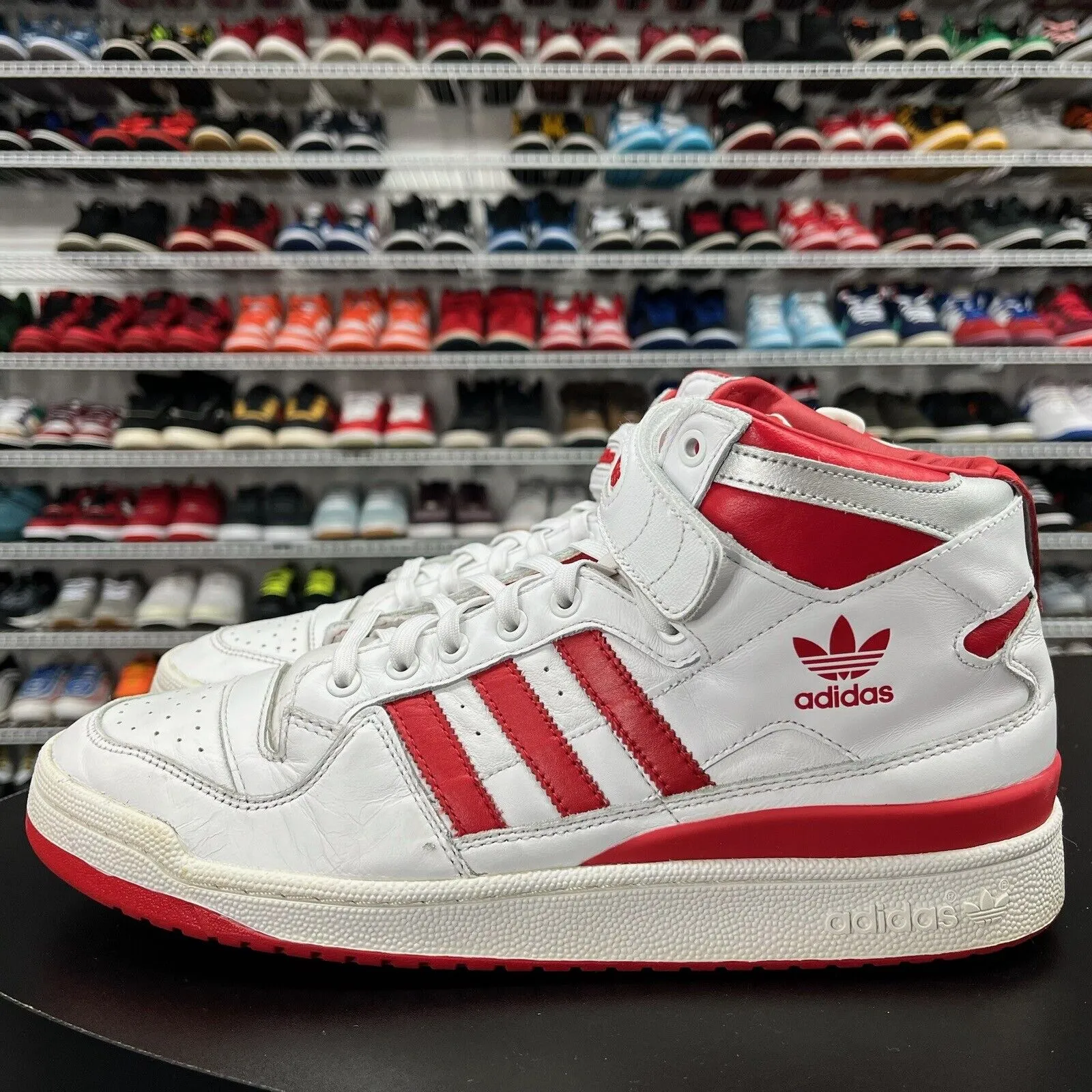 Adidas Men's Forum Mid Refined White Red F37829 Men's Size 12