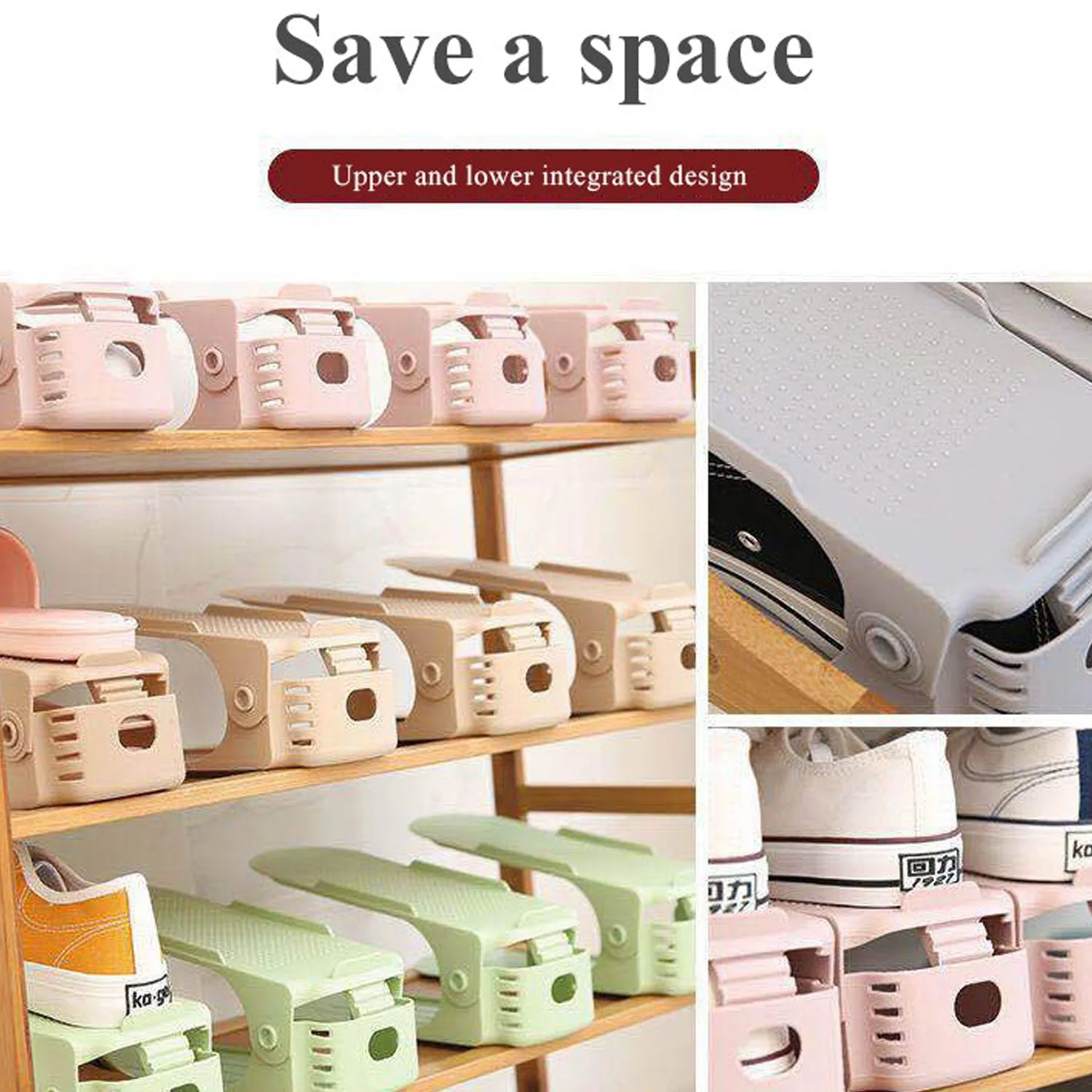 ADJUSTABLE FOLDING SHOE SLOTS ORGANIZER.