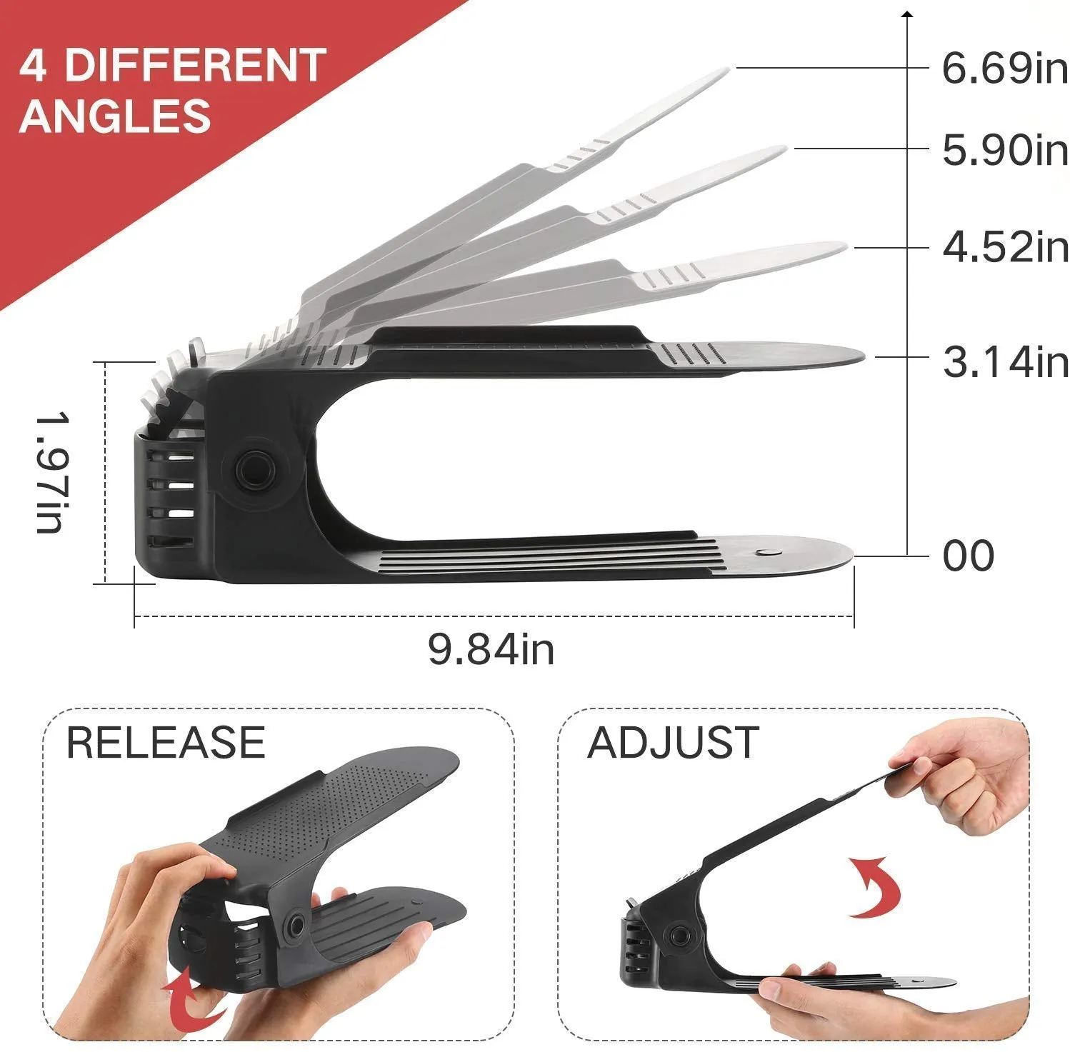ADJUSTABLE FOLDING SHOE SLOTS ORGANIZER.