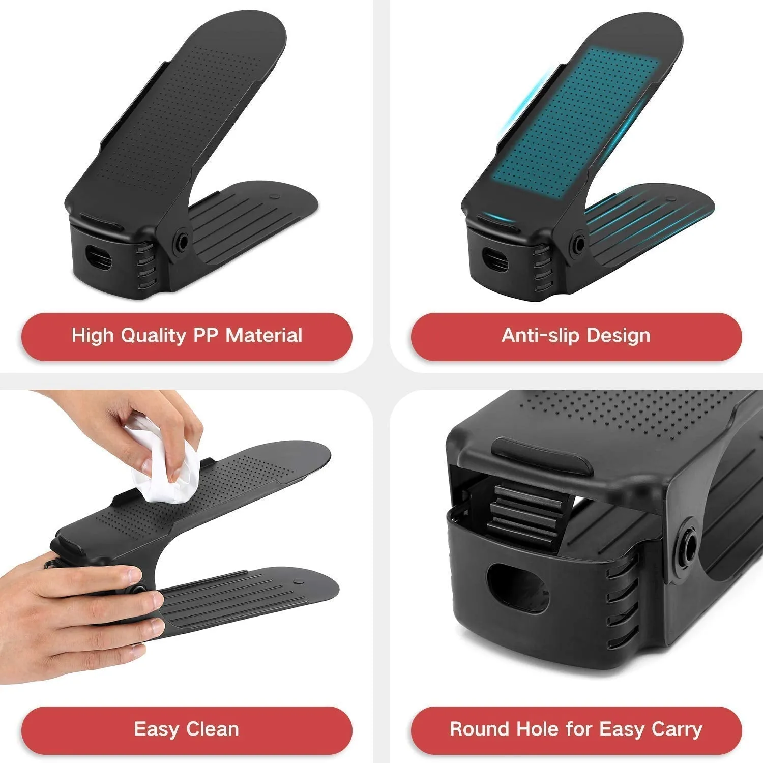 ADJUSTABLE FOLDING SHOE SLOTS ORGANIZER.