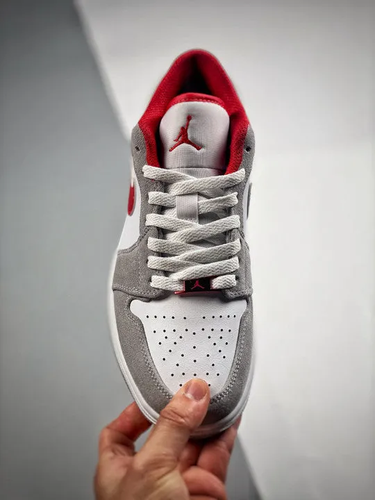 Air Jordan 1 Low Light Smoke Grey/White-Gym Red DC6991-016
