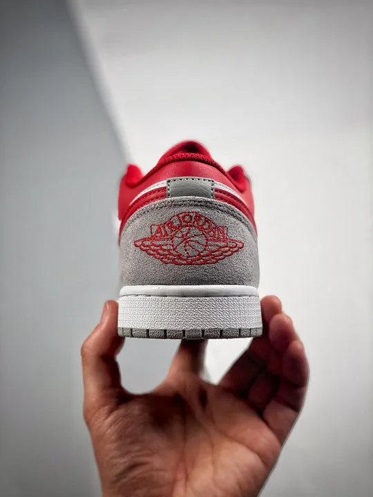 Air Jordan 1 Low Light Smoke Grey/White-Gym Red DC6991-016