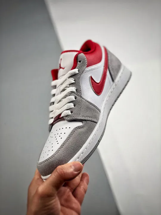 Air Jordan 1 Low Light Smoke Grey/White-Gym Red DC6991-016