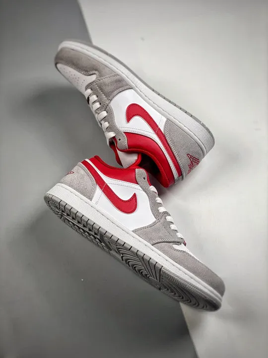 Air Jordan 1 Low Light Smoke Grey/White-Gym Red DC6991-016