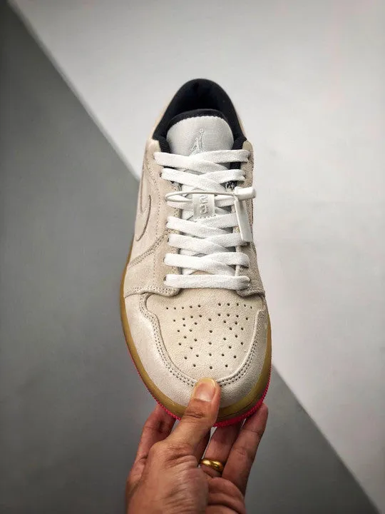 Air Jordan 1 Low White/White-Gym Yellow-Hyper Pink