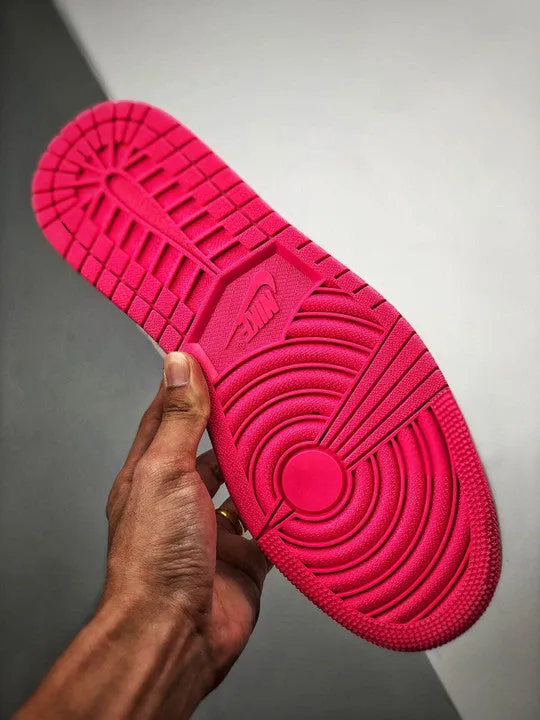 Air Jordan 1 Low White/White-Gym Yellow-Hyper Pink