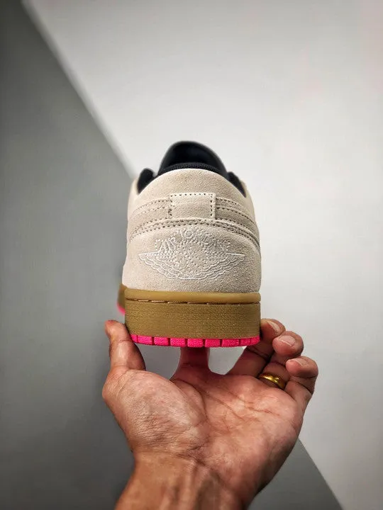 Air Jordan 1 Low White/White-Gym Yellow-Hyper Pink