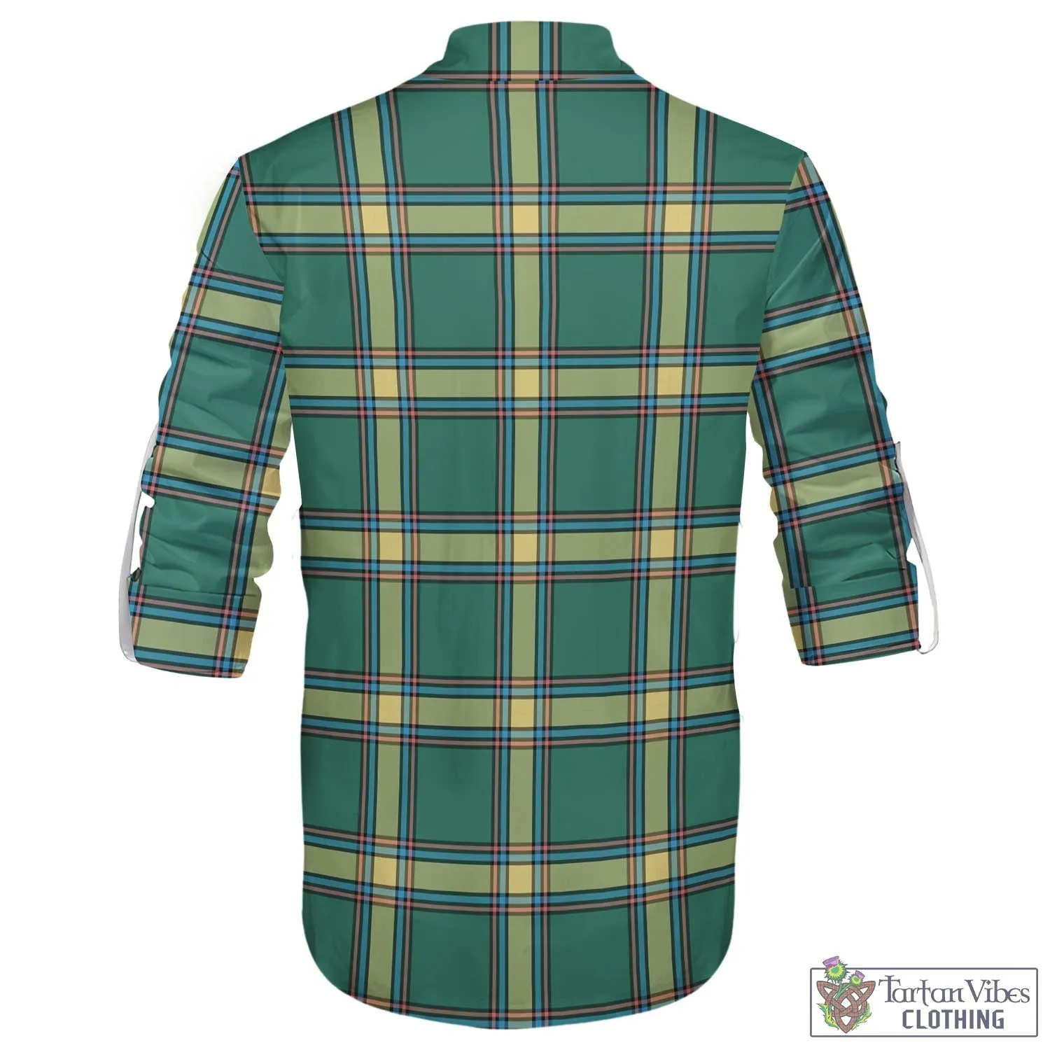 Alberta Province Canada Tartan Men's Scottish Traditional Jacobite Ghillie Kilt Shirt