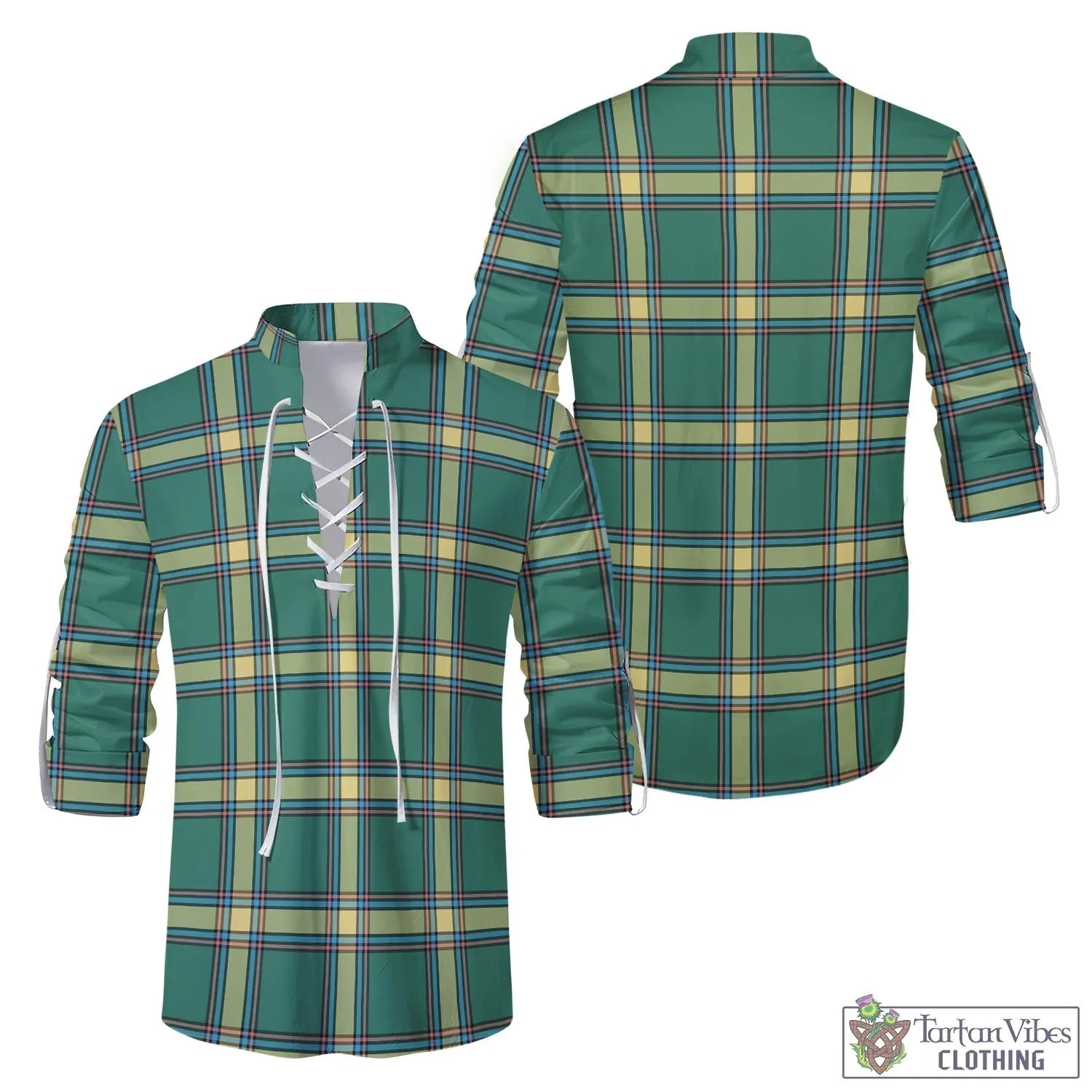 Alberta Province Canada Tartan Men's Scottish Traditional Jacobite Ghillie Kilt Shirt