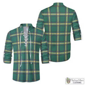 Alberta Province Canada Tartan Men's Scottish Traditional Jacobite Ghillie Kilt Shirt