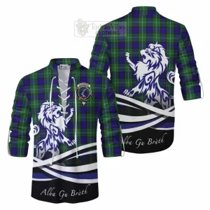 Alexander Tartan Ghillie Kilt Shirt with Alba Gu Brath Regal Lion Emblem