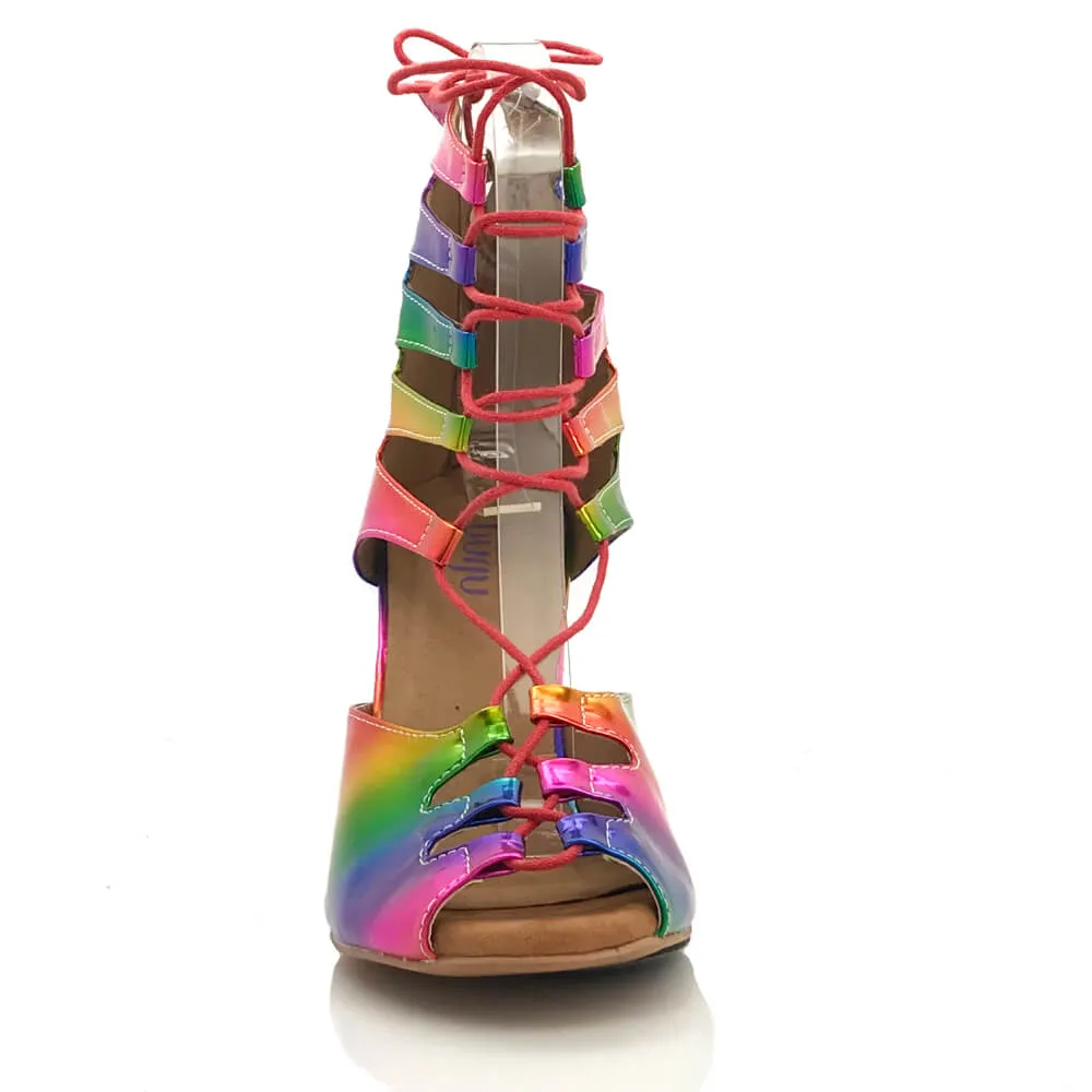 Amalia Pride - Rainbow - Suede Sole - Dance Floor Only