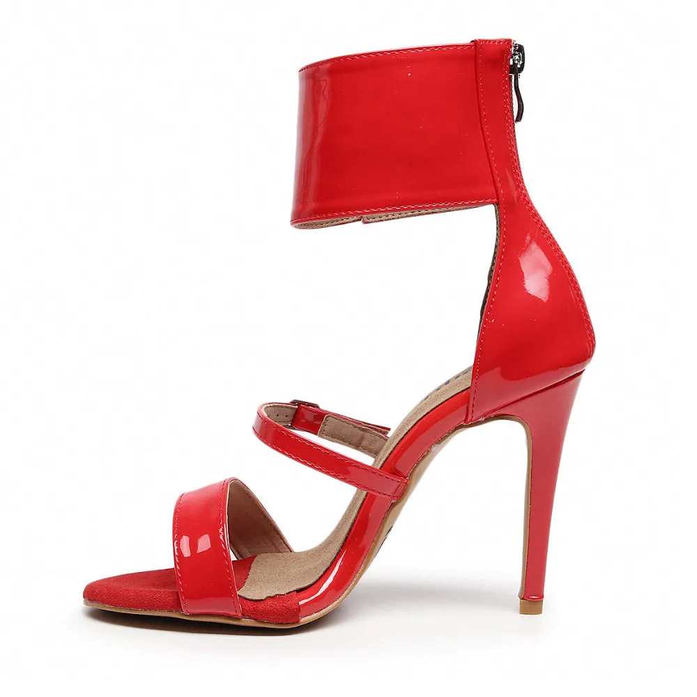 Amante - Red Vegan Patent - Suede Sole - Dance Floor Only