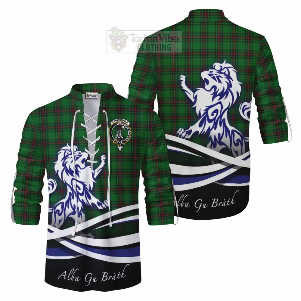 Anstruther Tartan Ghillie Kilt Shirt with Alba Gu Brath Regal Lion Emblem