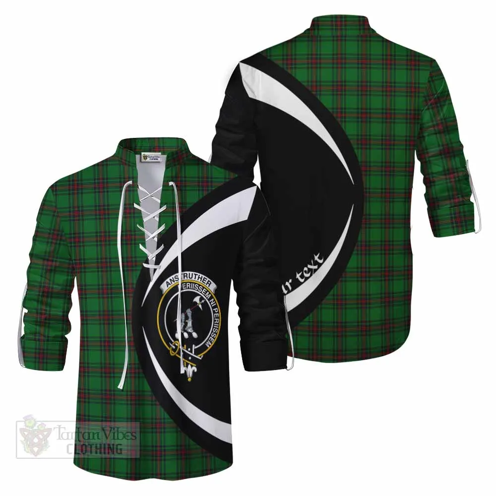 Anstruther Tartan Ghillie Kilt Shirt with Family Crest Circle Style