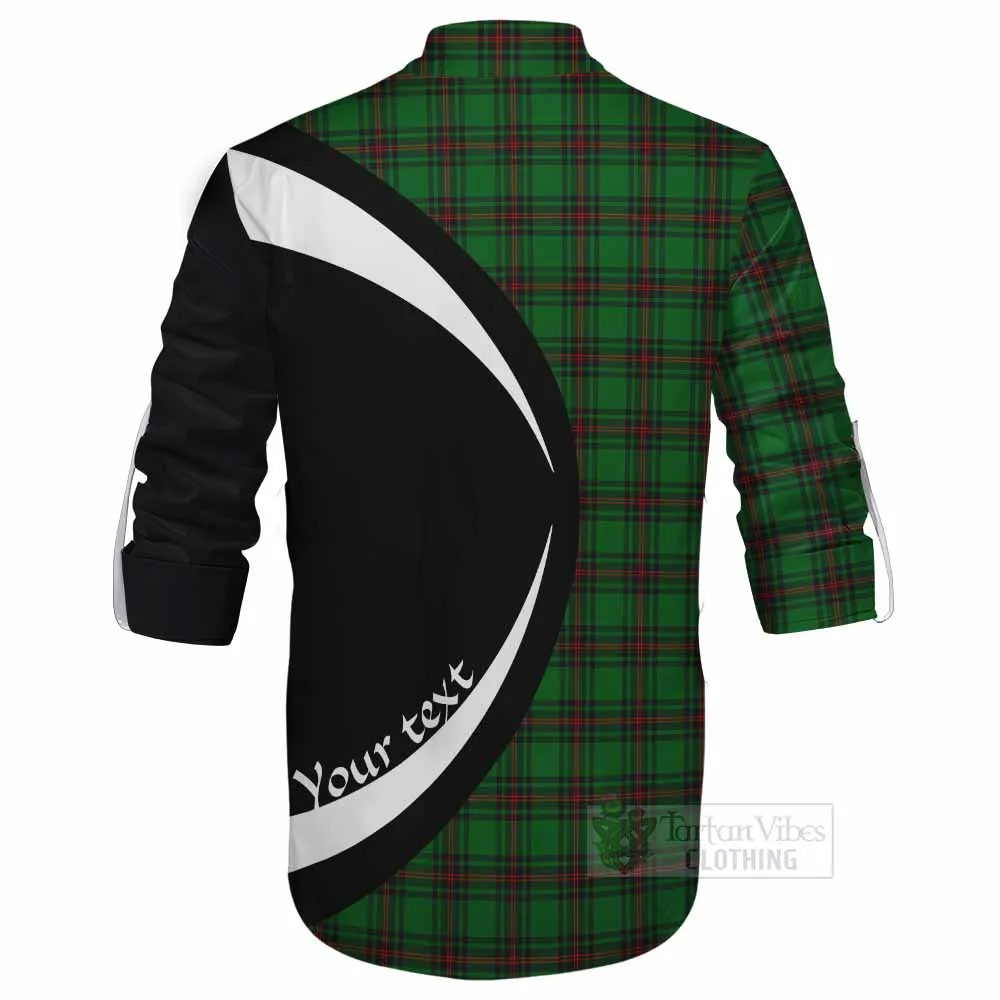 Anstruther Tartan Ghillie Kilt Shirt with Family Crest Circle Style