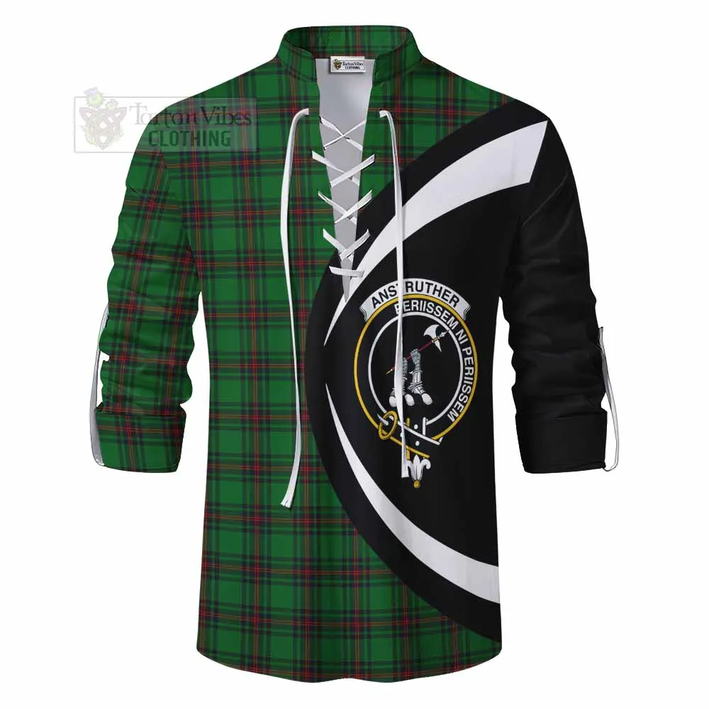 Anstruther Tartan Ghillie Kilt Shirt with Family Crest Circle Style