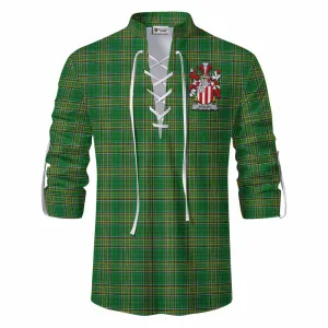 Apsley Irish Clan Tartan Ghillie Kilt Shirt with Coat of Arms