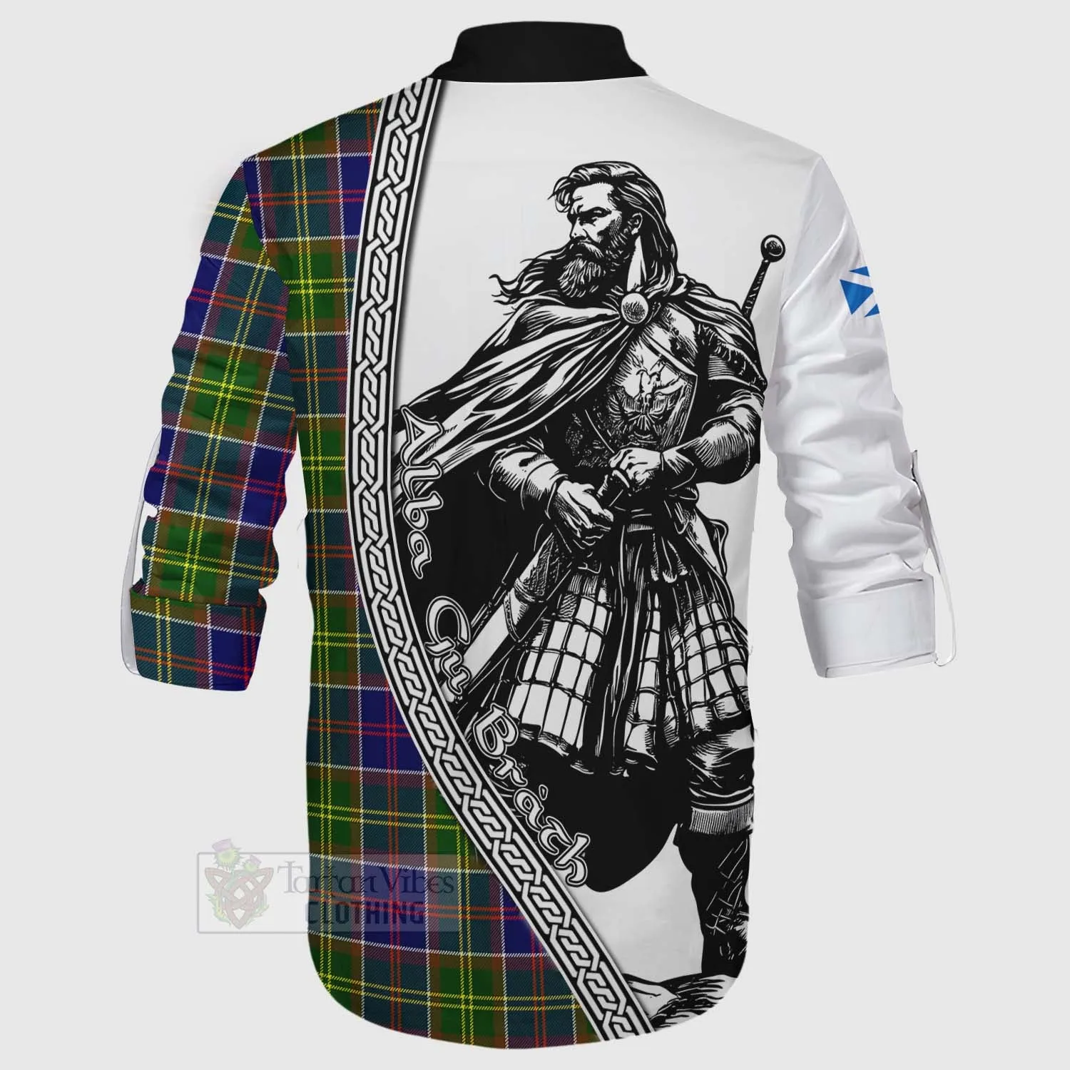 Arnott Tartan Clan Crest Ghillie Kilt Shirt with Highlander Warrior Celtic Style