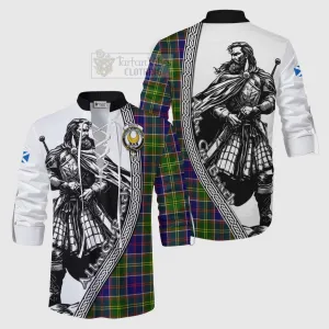 Arnott Tartan Clan Crest Ghillie Kilt Shirt with Highlander Warrior Celtic Style