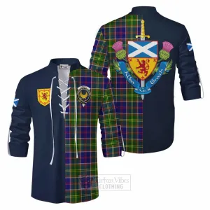 Arnott Tartan Ghillie Kilt Shirt Alba with Scottish Lion Royal Arm Half Style