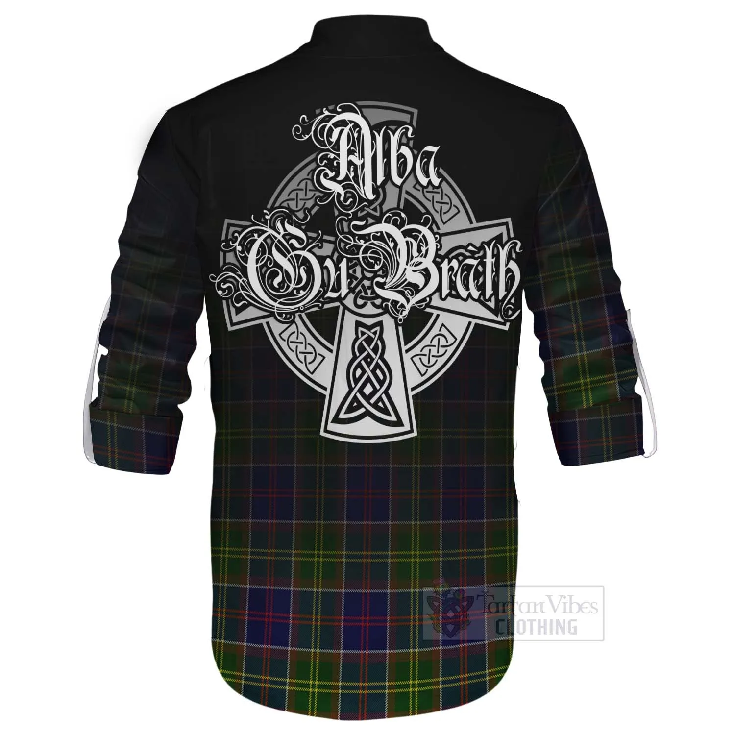 Arnott Tartan Ghillie Kilt Shirt Featuring Alba Gu Brath Family Crest Celtic Inspired