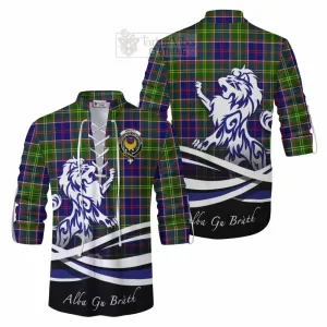 Arnott Tartan Ghillie Kilt Shirt with Alba Gu Brath Regal Lion Emblem