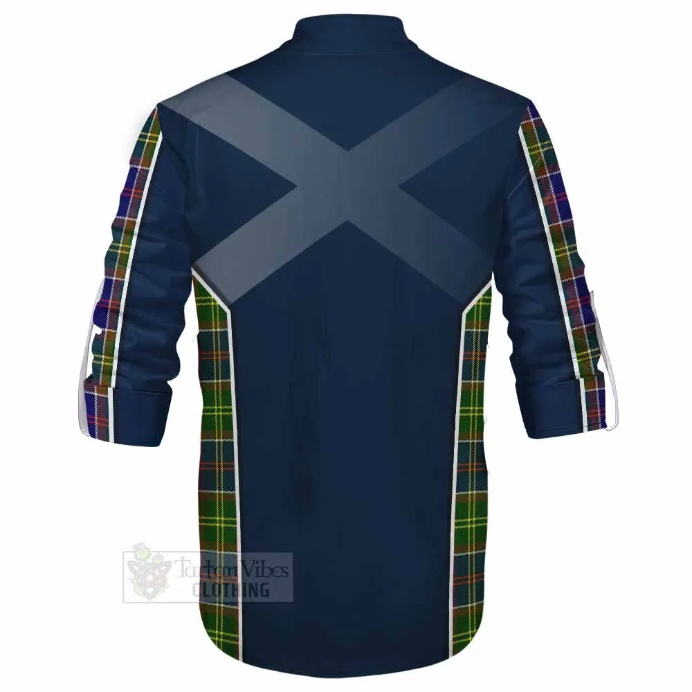 Arnott Tartan Ghillie Kilt Shirt with Family Crest and Lion Rampant Vibes Sport Style